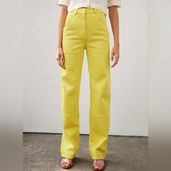 Aritizia Le Fou Wilfred Iven Unique Yellow Cargo 10 High Rise Utility Pants - Picture 5 of 12